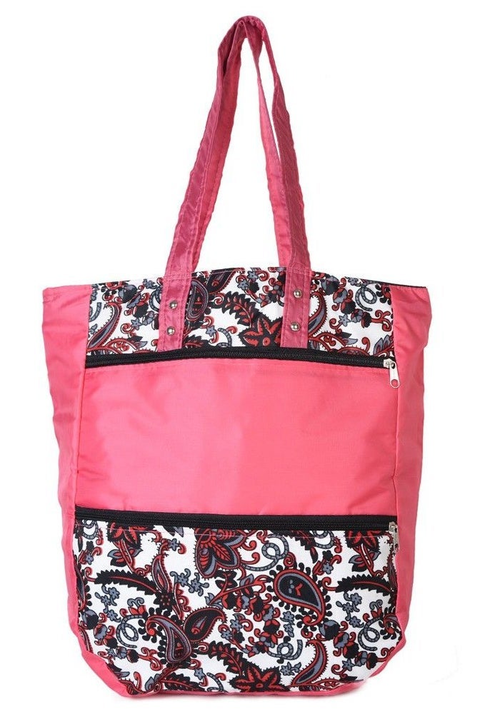 Abyq Pink Tote Bag with Floral Design for Women - Image 1